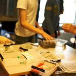 Students working on a science assignment at school