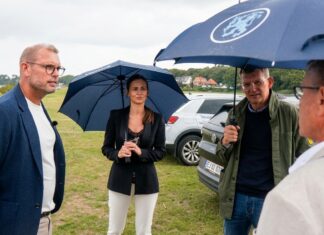 Troels Lund Poulsen åbner for en tunnel under Lillebælt