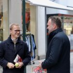 Johannes Lundsfryd og Dan Jørgensen – Middelfart gågade – Foto: AVISEN