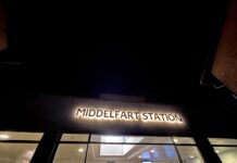 Person skubbet ud mod godstog på Middelfart Station