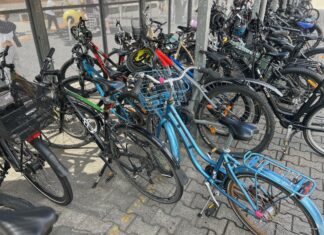 Færre og færre børn cykler i skole, men Cecilie ventede på sin datter med cyklen efter første skoledag