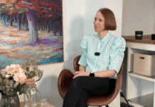 Pernelle Jensen under Tv-interview om Almen Praksis og Fysioterapi i Region Syd og Fredericia