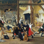 Maleri: Sebastian Vrancx – Soldaten plündern einen Bauernhof. Wikimedia Commons